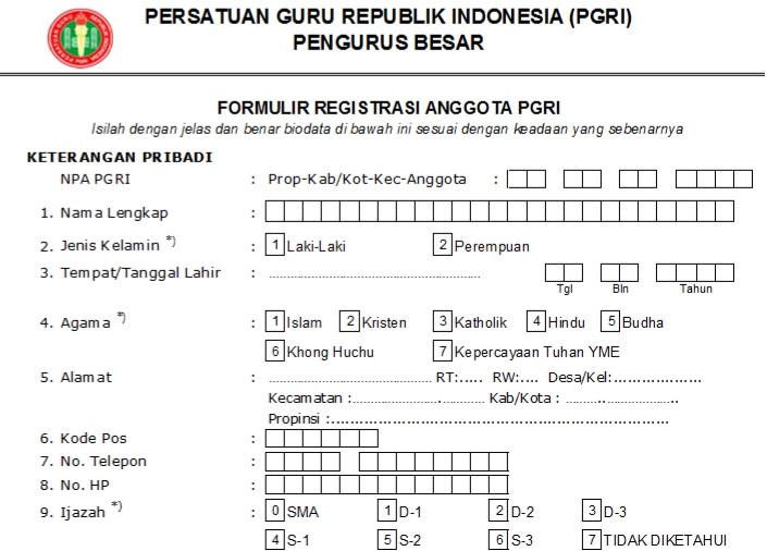 Pendaftaran PGRI Kab. Magetan - Persatuan Guru Republik Indonesia Cabang Kab. Magetan